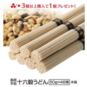 内祝い お返し お取り寄せ グルメ 食品 ご当地 贈り物 贈答 お土産 うどん 送料無料  十六穀うどん もち麦 島原 手土産 長崎 48束木箱入