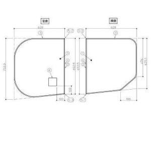 浴室用ふた TOTO ラクかるふろふた　2枚割ふた TOTO バスルーム 風呂ふた HDラクかるふた2枚R AFKKS80043RSAA21W
