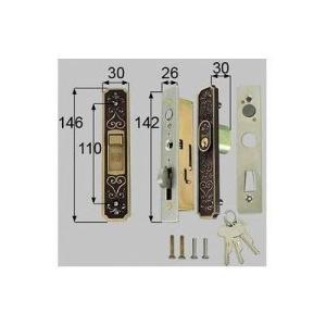 [AZWB506]LIXIL/トステム 引戸召合せ内外錠セット　ＷＥＳＴ ピンシリンダ− 玄関引戸部...