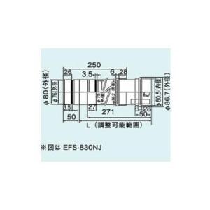 [EFS-820NJ]リンナイ　オプション　φ80KP部材　φ80KPスライド管　L=180〜270...