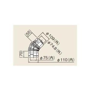 [FFWL-45]リンナイ　オプション　φ110×φ75給排気部材　FF2重管用　45°エルボ