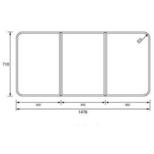 [GK91F04STC]パナソニック　風呂フタ　組みフタ(3枚)　長方形　切り欠きなし　1476×7...
