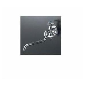 [K21BNJ]KVK 水栓金具 二口自在水栓　ツバ付ワンタッチニップル付〈K21BNの後継品〉