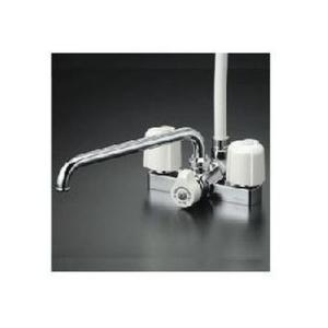 [KF12E]KVK 水栓金具 デッキ形２ハンドルシャワー 取付穴芯々100mm