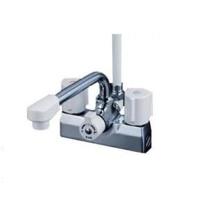 [KF205N]KVK　水栓金具　デッキ型一時止水付2ハンドルシャワー 220mmパイプ付〈KF20...