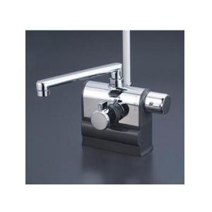 [KF3008R]KVK　デッキ形サーモスタット式シャワー 右ハンドル仕様 190mmパイプ付　