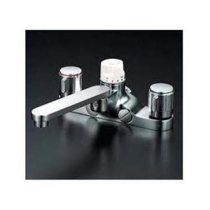 [KM296]KVK 水栓金具 デッキ形定量止水付２ハンドル混合栓