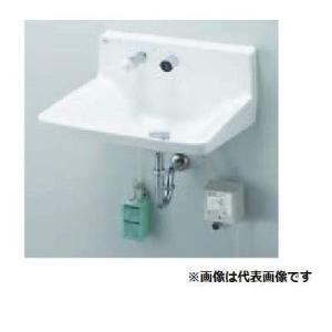 [L-A955A2E]INAX/LIXIL ハイバックガード洗面器　Lサイズ　壁給水　水石けん供給栓付　自動水栓　単水栓　AC100V　排水金具別売｜設備プラザ
