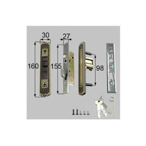 [L1Y31]LIXIL/トステム 引戸召合せ内外錠セット　MIWA U５シリンダ− 玄関引戸部品