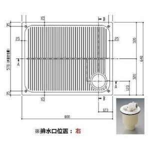 [PWSP80REB2W]TOTO 洗濯機パンセット(PWP800RB2W+PJ2004B)　800サイズ洗濯機パンBL品(排水口位置：右)+鋳物製縦引トラップBL品用｜setubi