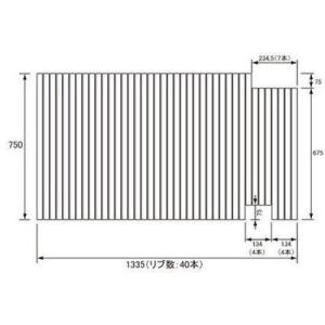 [RLGA1412FALEC]パナソニック　風呂フタ　巻きフタ　長方形　切り欠きあり　1335×75...