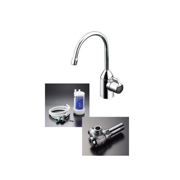 あすつく 即納[TK301C+TK300C1]TOTO 浄水器専用自在水栓(ビルトイン形)+アングル...