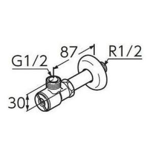 [TL347CU]TOTO アングル形止水栓　壁給水 ドライバー式フィルター付