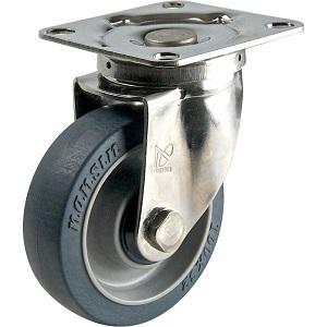 ナンシン ステンレスキャスター 自在 SU-STC-75EM プレートタイプ ゴム 許容荷重60da...