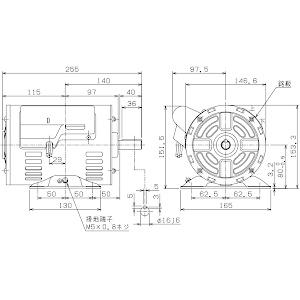 ムライ 単相モーター EC-MR-400W-4P AC100/200V コンデンサ始動 開放 