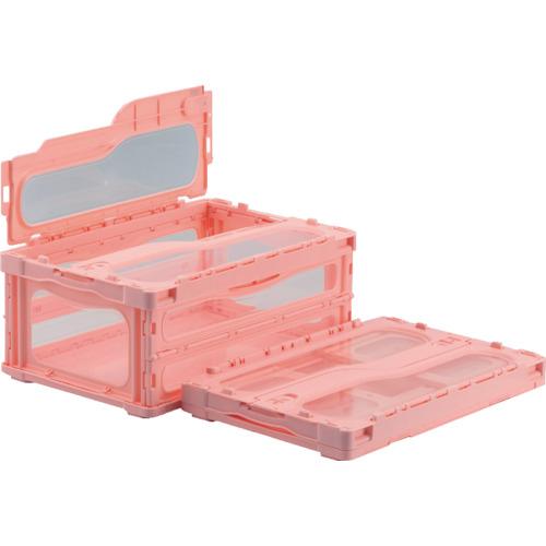 サンコー フタ一体型折りたたみコンテナー SKMLO-C-30B-PNK 559130 マドコンライ...