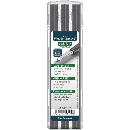 ピカマーカー 建築用シャープペンシルBIG 605503 Dry用替芯 12本入り 黒10H(日本語...