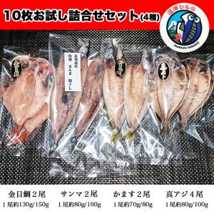 干物 詰め合わせ 4種類 10枚 沼津 直送 真あじ かます