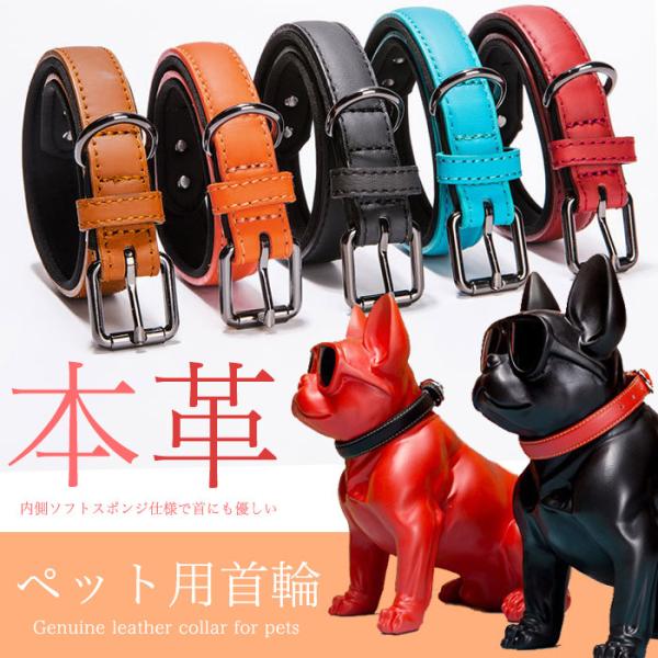 犬 猫 首輪 本革 首や喉に優しい ペット キャット ドッグ ペットグッズ 小型犬 中型犬