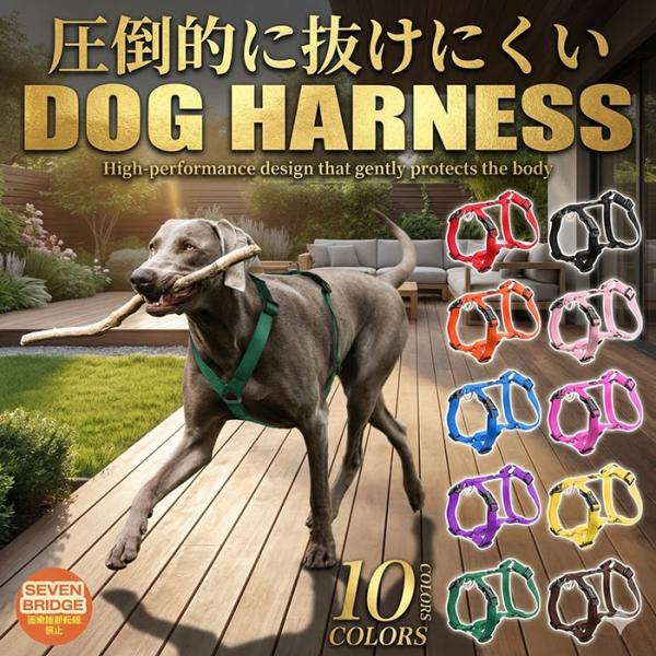 【最安999円〜】犬 ハーネス 圧倒的に 抜けにくい H型 高品質 脱げにくい 安心 安全 体に優し...