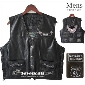 レザーベスト メンズ ベスト 革ベスト ジレベスト