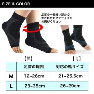 足首サポーター 捻挫 靴下 2枚セット 足首 ...の詳細画像3