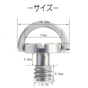 カメラ 1/4インチ Dリング付き固定ネジ 2...の詳細画像1