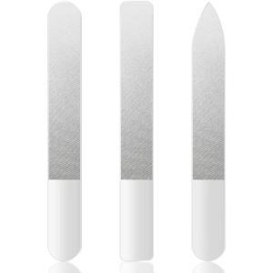 爪やすり ガラス 3本セット ケース付き 爪磨き ネイルケア ガラス製 ネイルシャイナ― ピカピカ ネイルファイル 男女兼用 ガラス爪磨き やすり ガラス棒