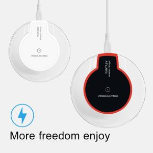 Qi ワイヤレス充電器 スマホ充電器 iPhone android 置くだけ充電 ワイヤレスチャージャー 丸形 薄型 軽量 USBケーブル付