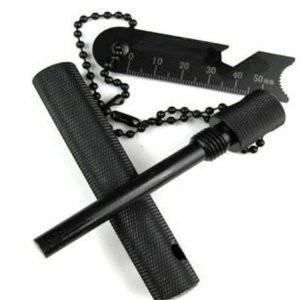 ファイヤースターター 火打ち石 方位磁石付き 6.3cm  キャンプ サバイバルツール 防災用品 着火棒 マグネシウム アルミ棒 火打石