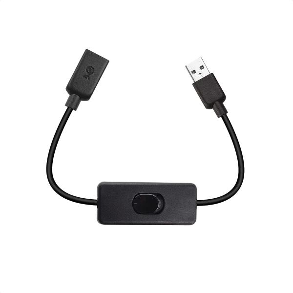 USB 延長ケーブル スイッチ付き 28cm   USBオス USBメス LEDライト USBファン...