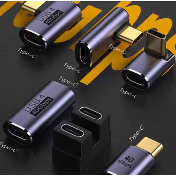 タイプC USB 4.0 変換 アダプタ USB-C メス to USB-C オス 延長 中継 コネ...