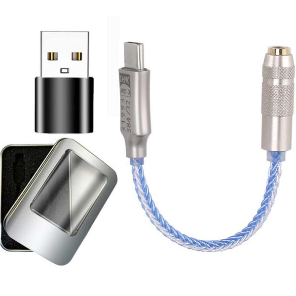 USB Type-C 3.5mm イヤホンジャック 変換アダプタ 変換プラグ 高性能DAC内蔵 iP...