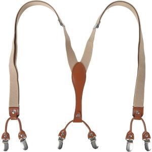 サスペンダー レザー＆ゴムサスペンダー メンズ レディース Y型 2.5cm幅x最長110cm MDM