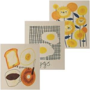 dodtazz ふきん スポンジワイプ キッチンダスター キッチン 布巾 セルロース 3枚セット