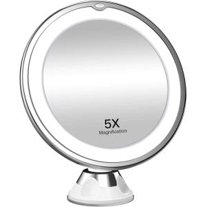 USB充電式 LED化粧鏡 5倍拡大鏡 浴室鏡 卓上ミラー 2000mAh大容量