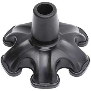 杖先ゴム つえ ステッキ 介護 安定 替えゴム 滑り止めゴム 6本足 19mm 黒(6個 (x 1))