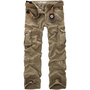 アイセレクトi-select ミリタリー カーゴパンツ ワークパンツ メンズ( ベージュ,  34(ウエスト90cm))