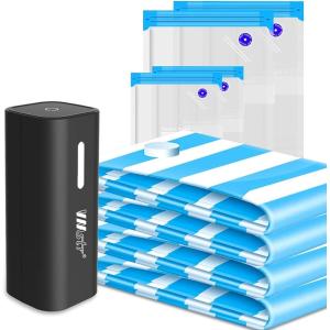 圧縮袋 衣類 布団圧縮袋 8枚入り 電動ポンプ付き ふとん圧縮袋