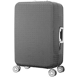 Trip Gate スーツケースカバー キャリーカバー ラゲッジカバー 無地 伸縮素材 傷防止 汚れ防止(ブラック, M（22〜24インチ）)