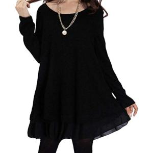 ワンピース L フリル 長袖 ひざ上