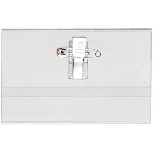 名刺型 名札 50枚セット 安全ピン・クリップ両用タイプ