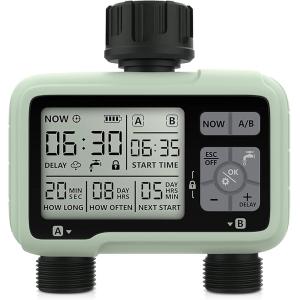 自動散水タイマー 散水ホース 2アウトレット 植物灌水