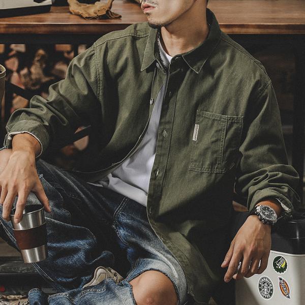 ライトジャケット ワークジャケット メンズ アメカジスタイル ミリタリージャケット 長袖シャツ トッ...