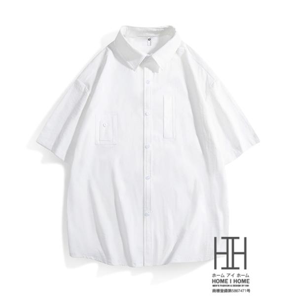 シャツ メンズ 半袖 メンズシャツ 白 白シャツ カジュアルシャツ ワークシャツ 大きいサイズ 夏 ...