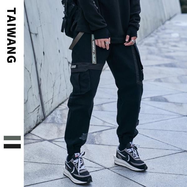 多ポケット付きのウェストゴム仕様カーゴパンツ メンズ 機能性 ストレッチ イージーパンツ 足首絞り ...