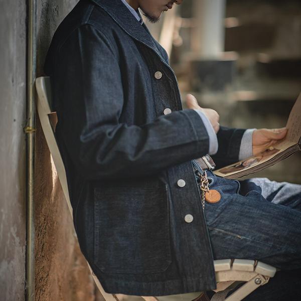 デニムジャケット ウォッシュ加工 ブリーチ加工 アメカジスタイル ジャケット メンズ デニム ストリ...