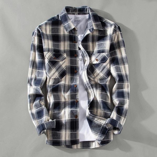 シャツ メンズ メンズシャツ 長袖シャツ メンズ カジュアルシャツ チェックシャツ ワークシャツ 長...