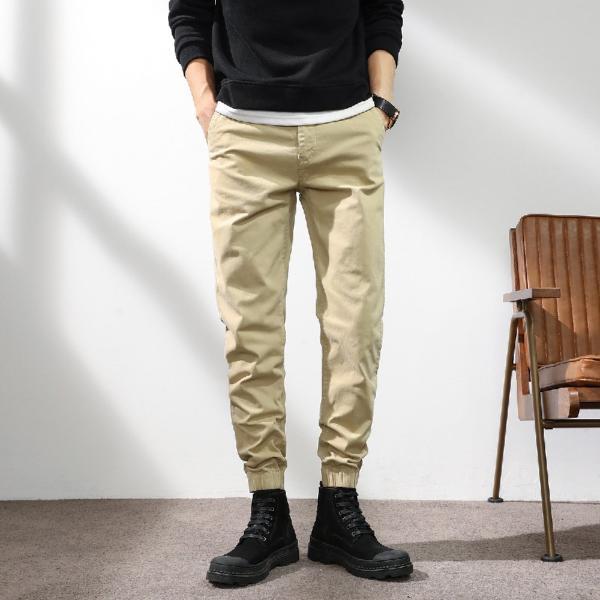 テーパードパンツ ジョガーパンツ メンズ 無地 シンプル 裾絞り ストレッチ入り カジュアルパンツ ...