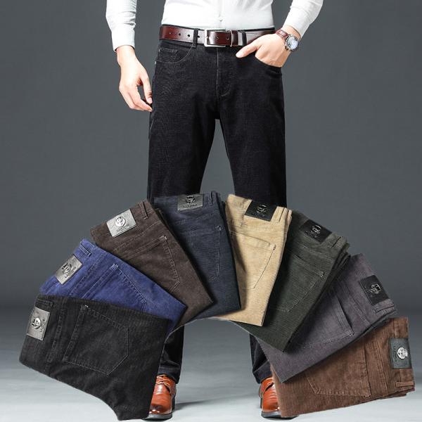 コーデュロイパンツ メンズ ロング丈 コール天 カジュアル ロングパンツ 秋冬 ズボン 紳士 黒 紺...